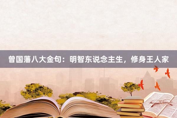 曾国藩八大金句：明智东说念主生，修身王人家
